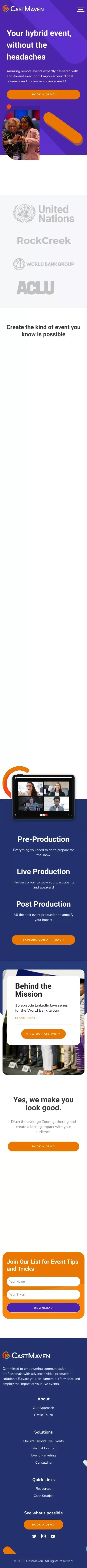 CastMaven - Live and Virtual Event Video Production Company mobile view