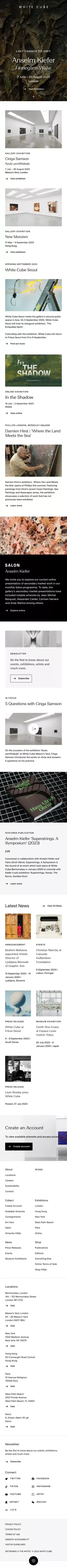 White Cube mobile view