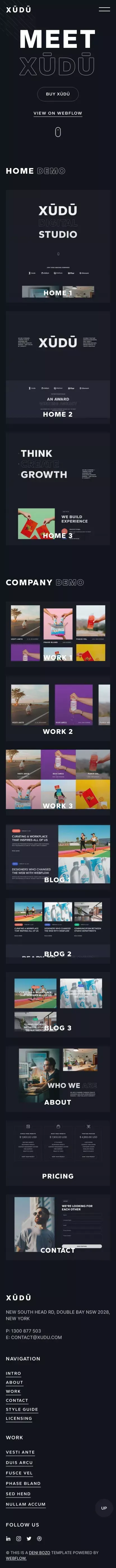 Xūdū - Webflow Ecommerce website template mobile view