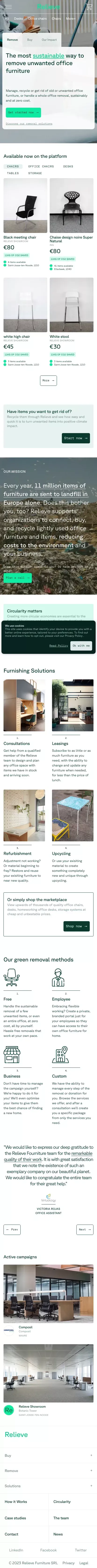 Relieve Furniture mobile view
