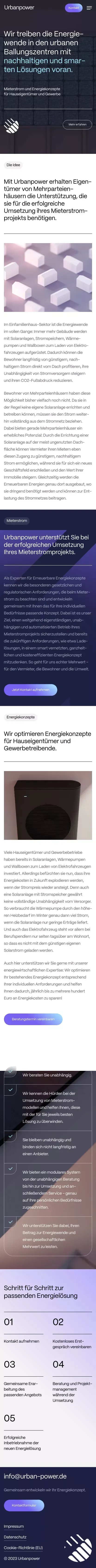 Mieterstrom und Energiekonzepte von Urbanpower mobile view