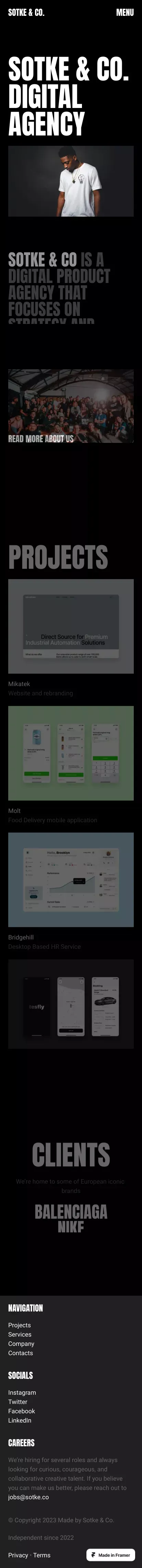 Sotke & Co. â Digital agency mobile view