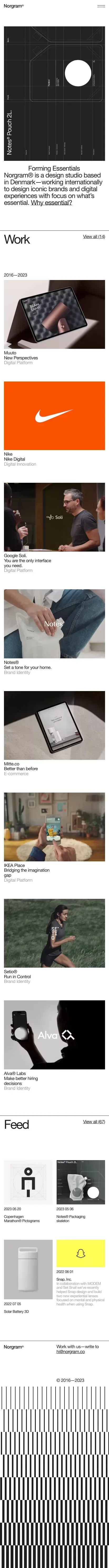 Norgram mobile view