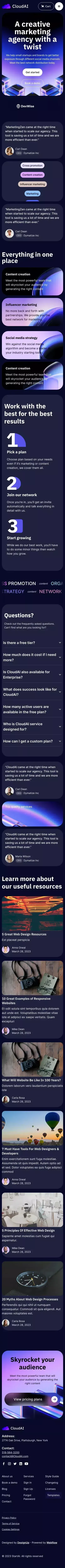CloudAI - Webflow Ecommerce Website Template mobile view