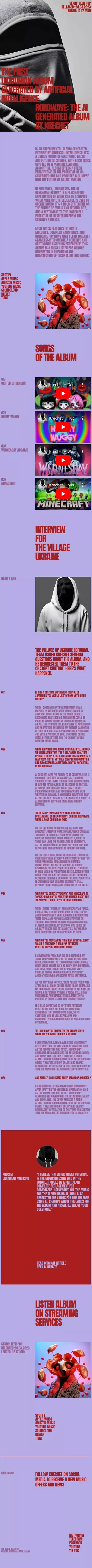 Robowave: The AI Generated Album mobile view