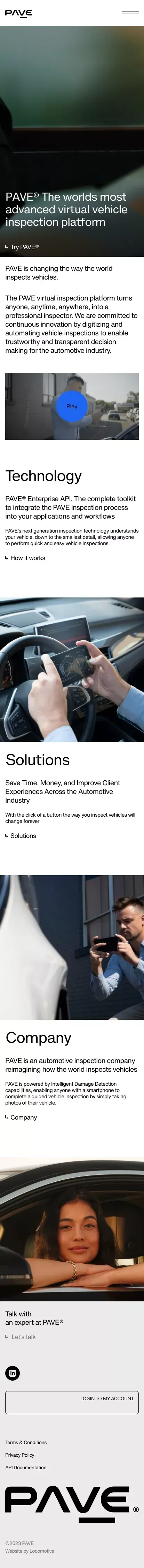 PAVE | Vehicle Inspection API mobile view