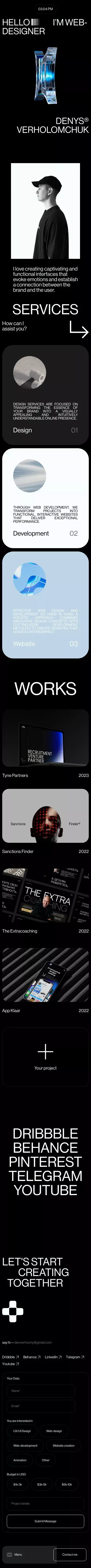 Verholomchuk mobile view