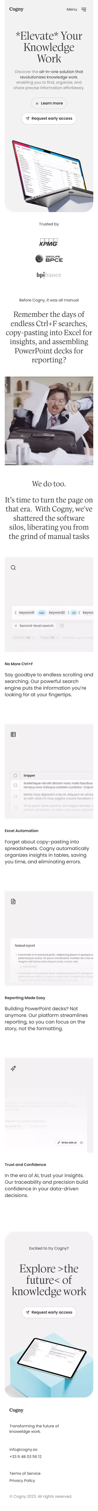 Cogny mobile view
