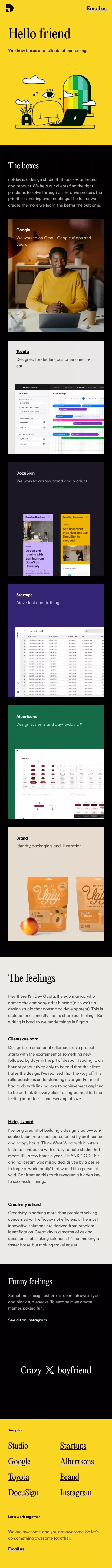 notdev | We draw boxes mobile view