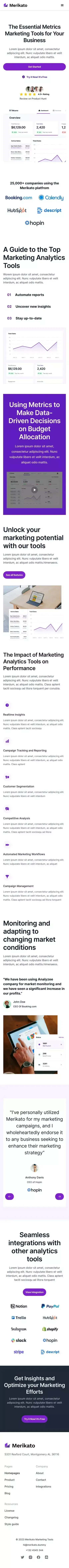 Merikato - Webflow HTML website template mobile view