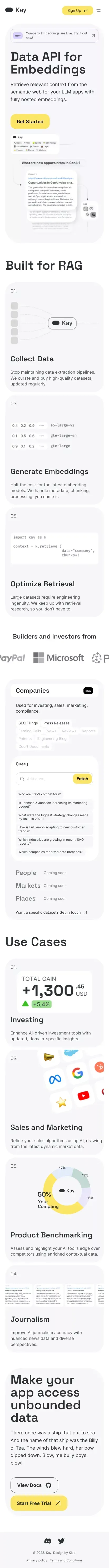 Introducing Kay — Data API built for RAG mobile view