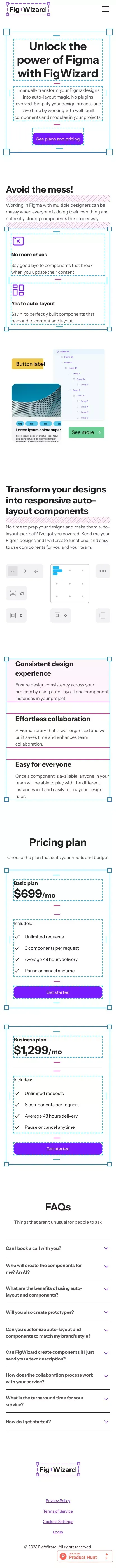 FigWizard | Perfect auto-layout for your components mobile view