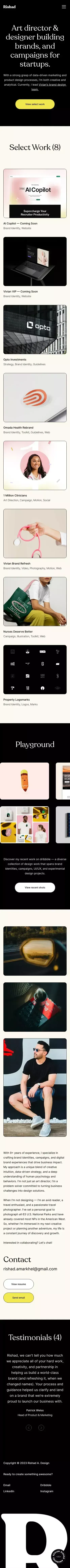 Rishad - Art Director & Designer mobile view