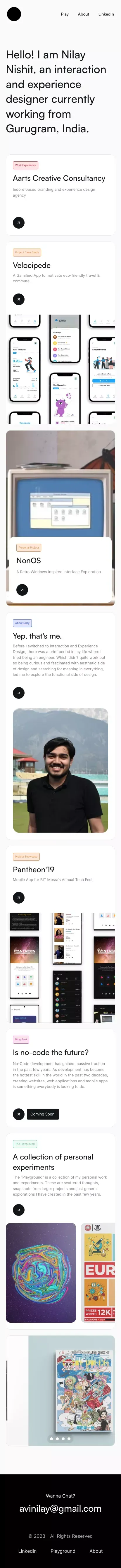 Nilay - Interaction & Experience Designer mobile view