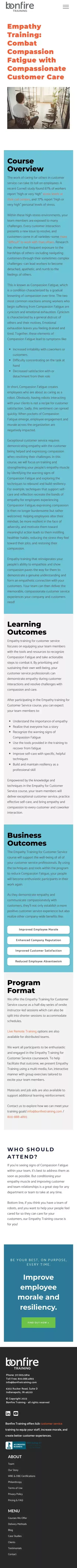 Empathy Training for Customer Service - Bonfire Training mobile view