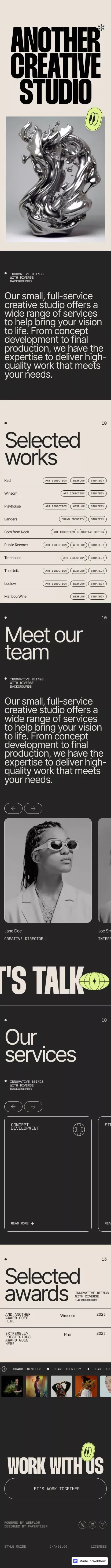 Ash - Webflow HTML website template mobile view