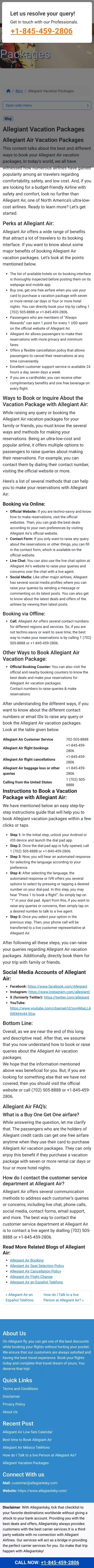 Allegiant Vacation Packages: Cheap Flights with Best Deals mobile view