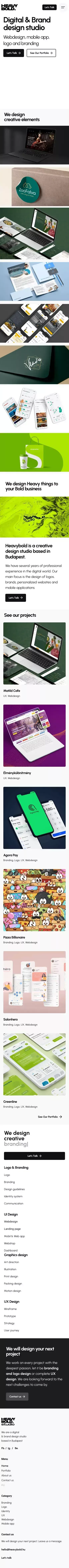 HEAVYBOLD Studio – Digital and brand design studio mobile view
