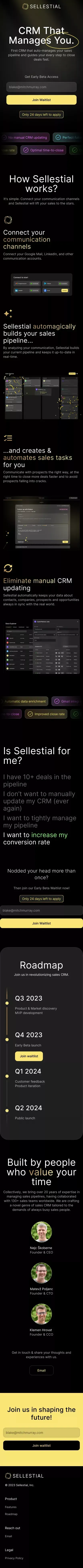 CRM That Manages You ∙ Sellestial mobile view