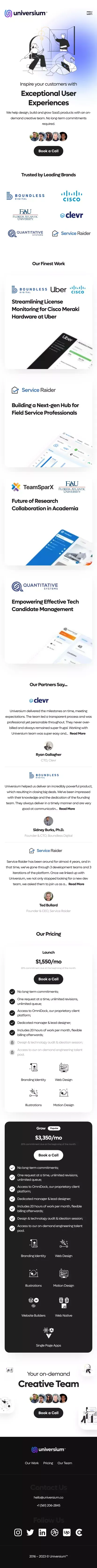 Universium™  — Empowering Bright Ideas mobile view