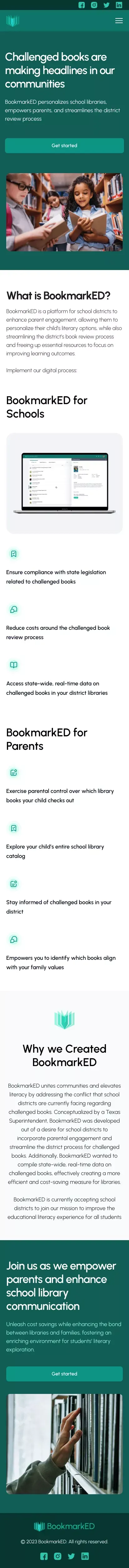 BookmarkED | A Title Management Solution for our Libraries and Parents mobile view