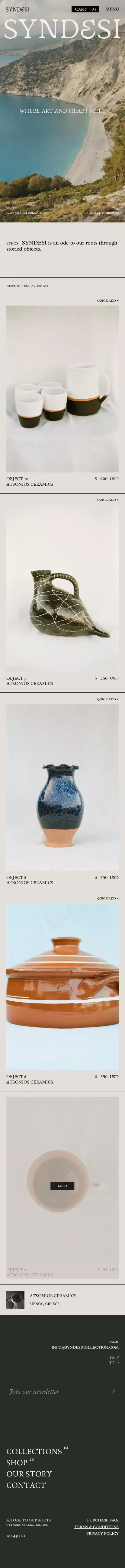 Syndesi Collection mobile view