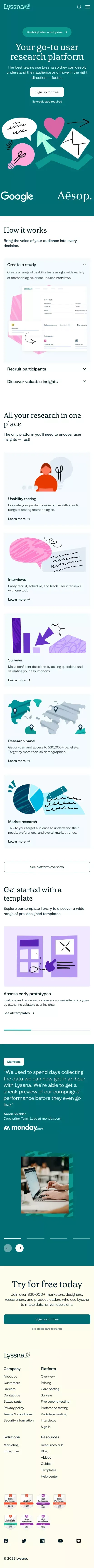 User Research & Usability Testing Platform | Lyssna mobile view