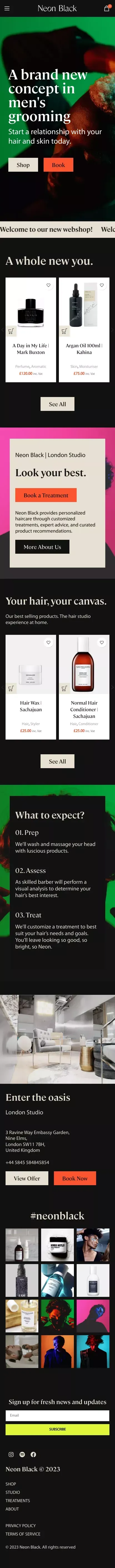 Neon Black – A brand new concept in men's grooming mobile view