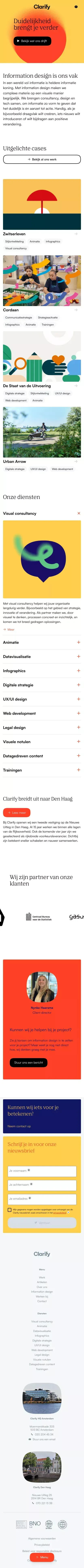 Clarify | Duidelijkheid brengt je verder mobile view