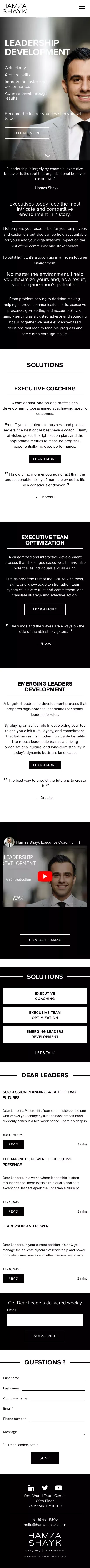 Hamza Shayk - Executive Coaching & Leadership Development mobile view