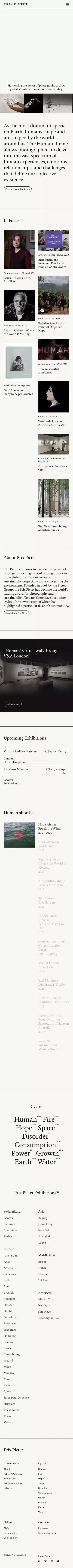 Prix Pictet | The global award for photography and sustainability mobile view