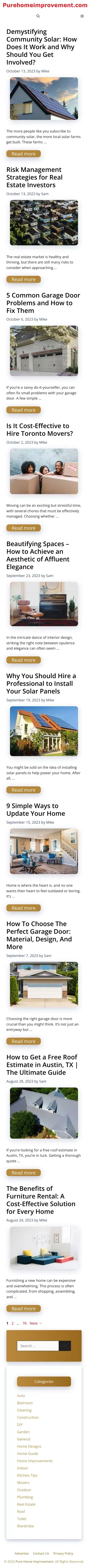 Pure Home Improvement - mobile view