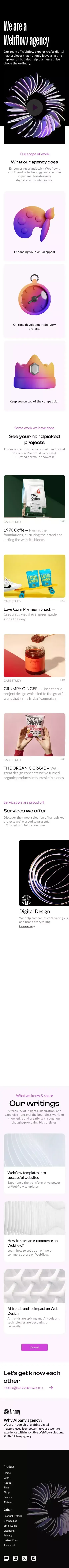 Albany - Webflow Ecommerce website template mobile view