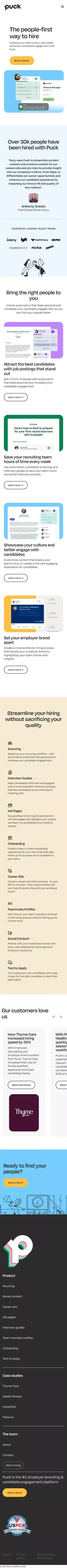 Puck - Find your People mobile view