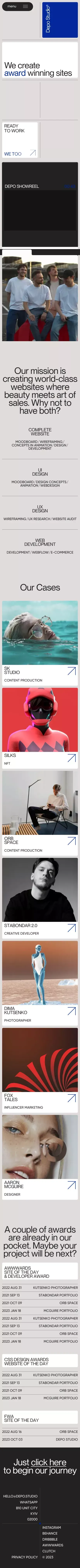 Depo Studio mobile view