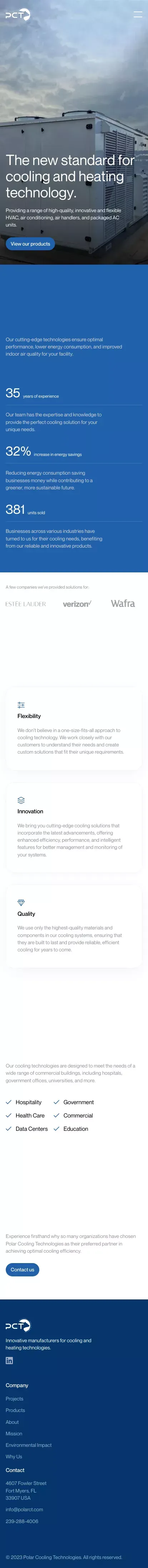Polar Cooling Technologies | Manufacturing High-Quality Cooling Systems mobile view