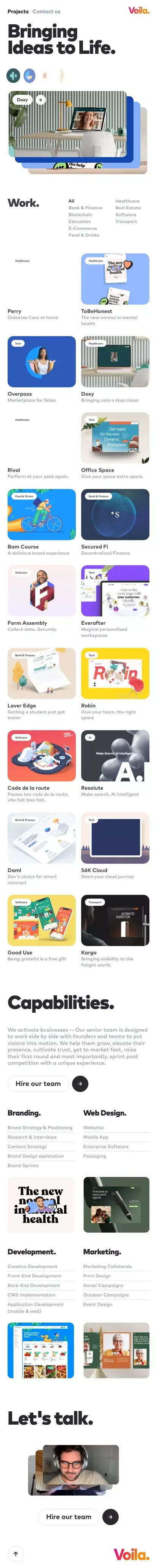 Voila — Creative Studio based in Austin,Tx mobile view
