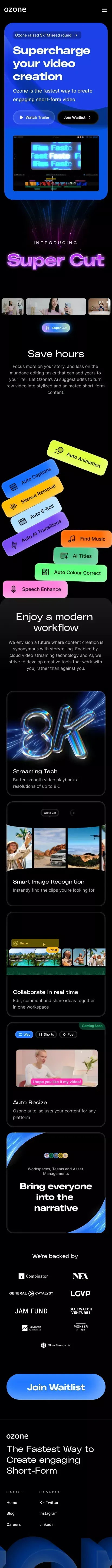 Ozone - Create Videos Faster with AI. mobile view