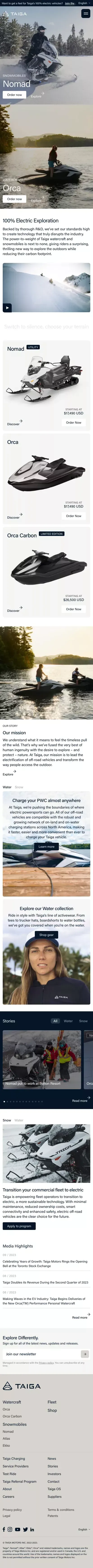 Taiga Motors | 100% Electric Powersport Vehicles mobile view