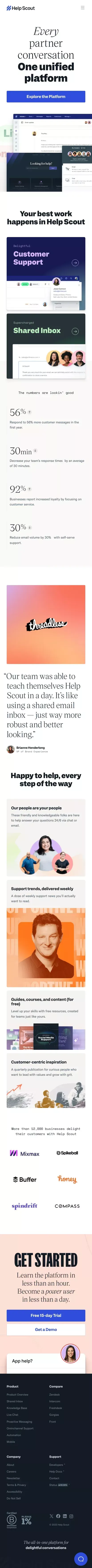Help Scout: Shared Inbox, Help Center, & Live Chat Software mobile view