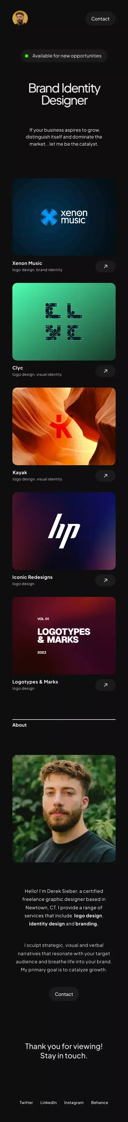 Brand Identity Designer mobile view