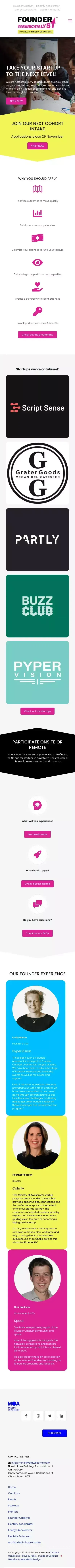 Founder Catalyst mobile view