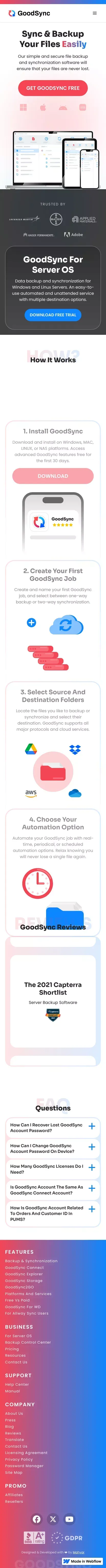GoodSync mobile view