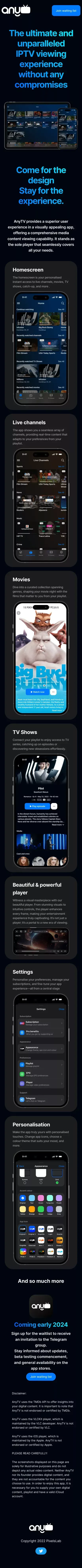 AnyTV IPTV Player – The ultimate and unparalleled IPTV viewing experience without any compromises mobile view
