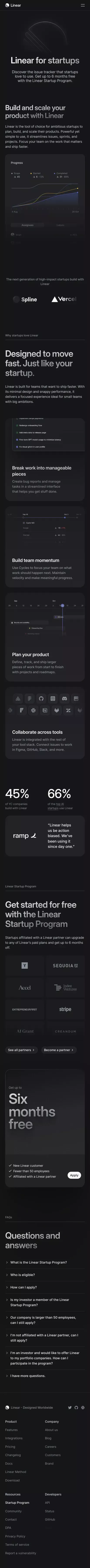 Linear for Startups – Linear mobile view