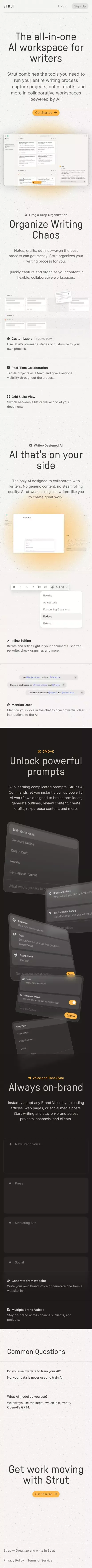 Strut mobile view