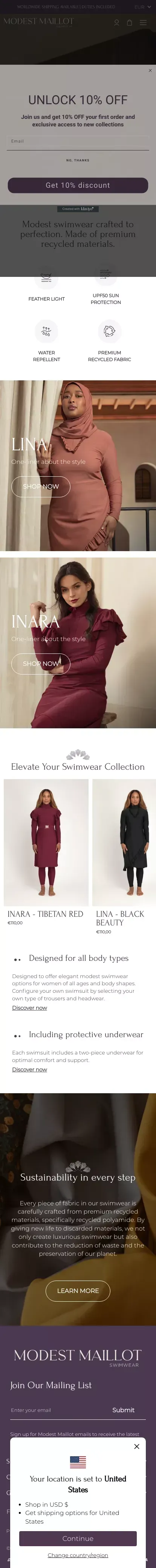 Modest Maillot mobile view
