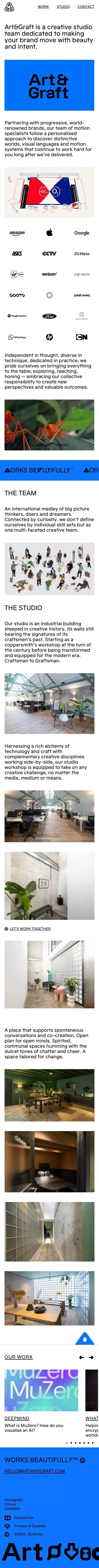 Art&Graft mobile view