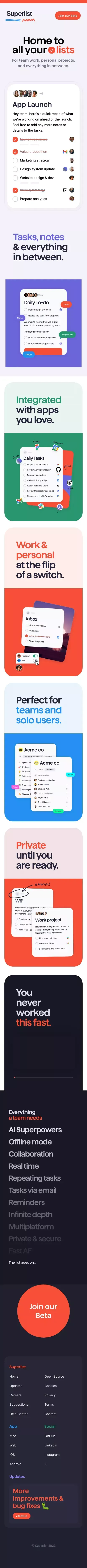 Superlist: Home to all your lists mobile view