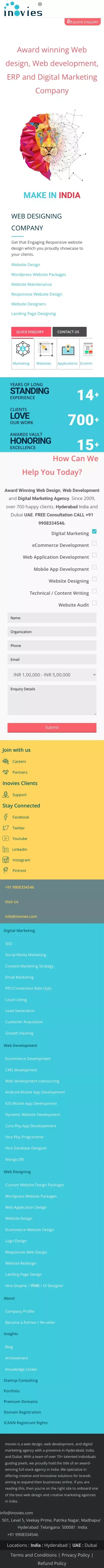 Digital Marketing Web Design Development Company Hyderabad mobile view